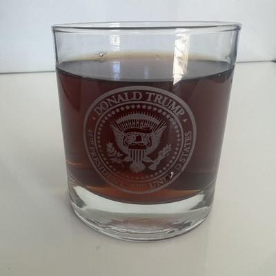 Donald Trump Presidential Seal Rocks Glass 