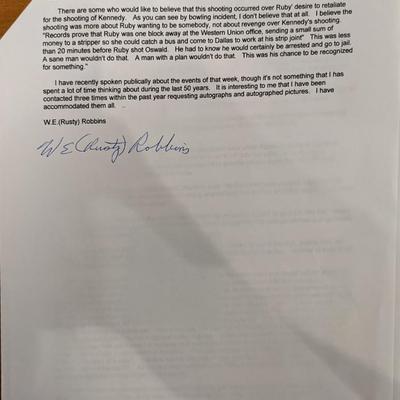 W.E. Robins Signed Article. 3 Pages
