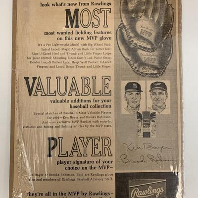 Rawlings Baseball Glove Newspaper Advertisement