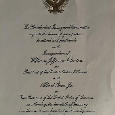 1997 Bill Clinton Inauguration invitation