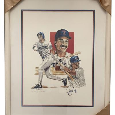 Texas Rangers Juan Gonzalez signed lithograph. 32x26 inches