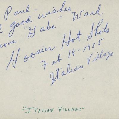 Hoosier Hotshots original signatures dated February 18, 1955