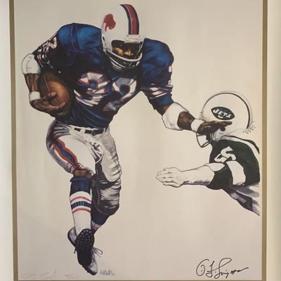 O.J. Simpson signed limited edition litho.