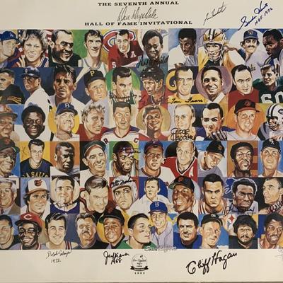 1993 Don Drysdale Hall Of Fame Invitational signed poster