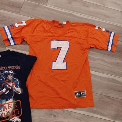 JOHN ELWAY JERSEY AND T-SHIRT SIZE MEDIUM
