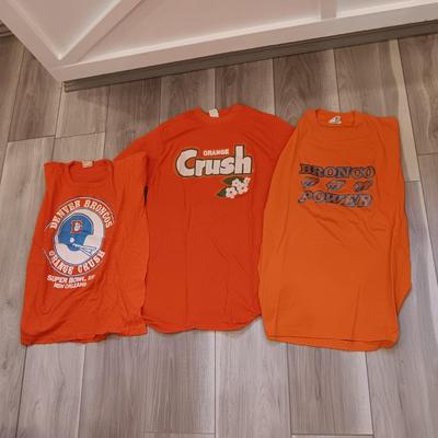 3 LARGE VINTAGE DENVER BRONCOS T-SHIRTS