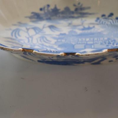 Medium sized Asian platter etched in Gold