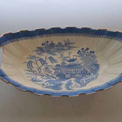 Medium sized Asian platter etched in Gold