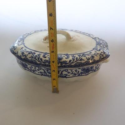 ROYAL DOULTON ATHOL SERVING BOWL BLUE FLOWERS SCROLLS 