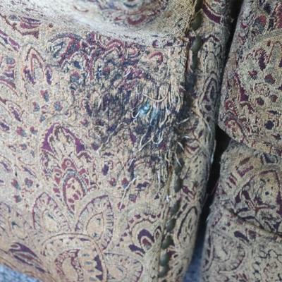 Overstuffed chair and ottoman