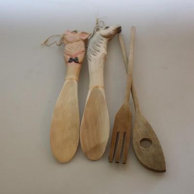 Lot of decorative wooden spoons