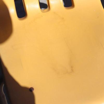2 yellow school-aged chairs
