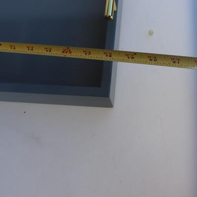 Grey tray with gold handles