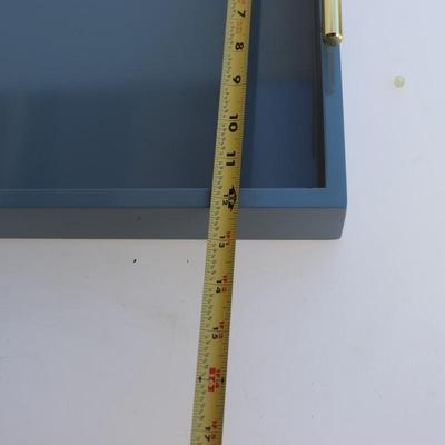 Grey tray with gold handles