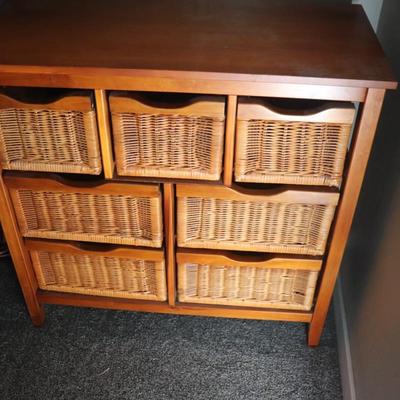 Wicker basket stroage unit