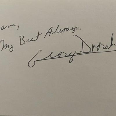 Actor George Dvorsky original signature 
