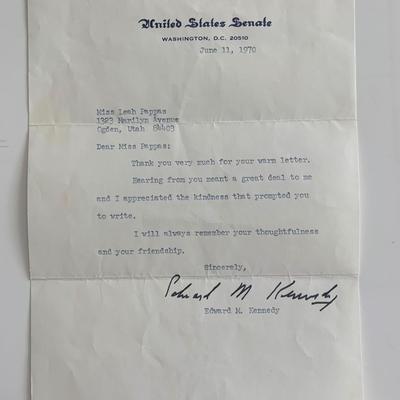 Ted Kennedy Signed Letter