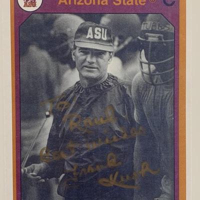 Frank Kush signed photo