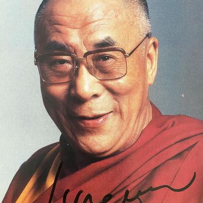 His Holiness the 14th Dalai Lama Tenzin Gyatso signed photo