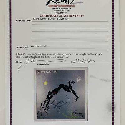Steve Winwood Arc of a Diver signed album