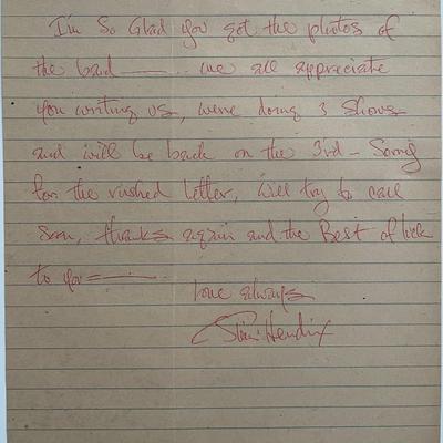 Jimi Hendrix handwritten signed letter