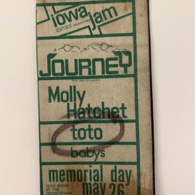 Journey Molly Hatchet Toto Babys Iowa Jam Backstage Pass