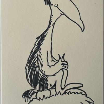 Dr. Seuss hand drawn and signed sketch