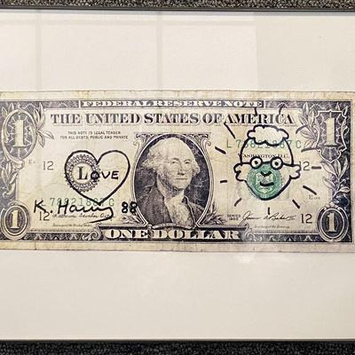 K. Haring facsimile signed framed  photo