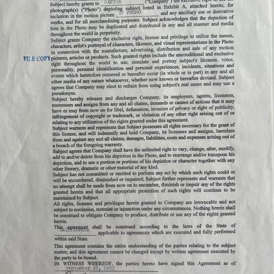 Rat Pack 1961 Broadway Trip signed contract-RARE