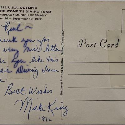 Micki King signed post card
