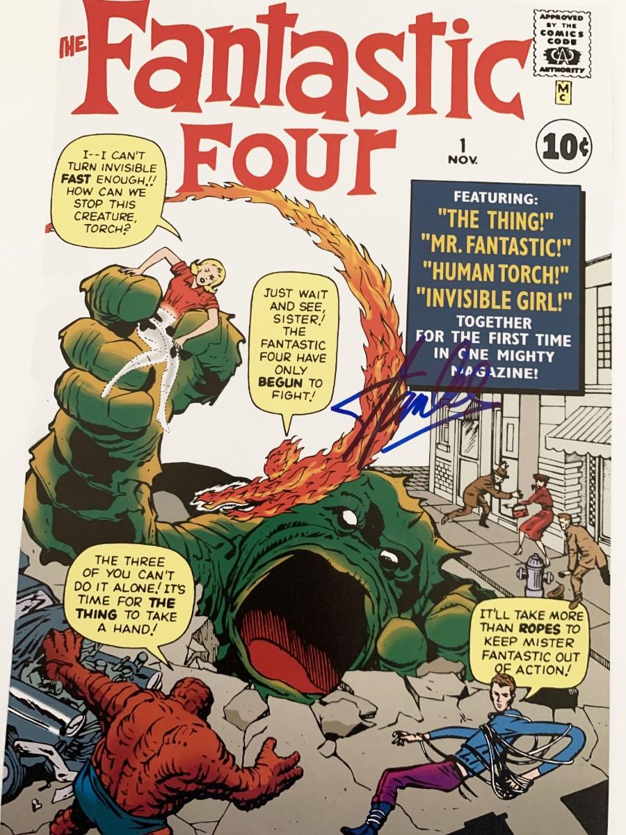 The Fantastic Four Stan Lee signed comic book cover GFA Authenticated ...