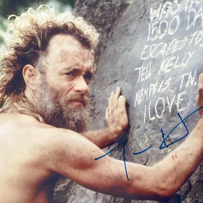 Cast Away Tom Hanks signed movie photo