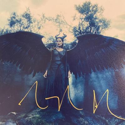 Maleficent Angelina Jolie signed movie photo