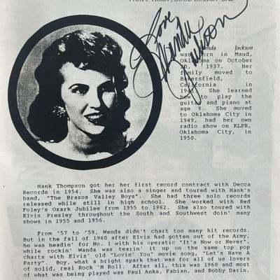 Wanda Jackson signed Rockabilly Revue promo book