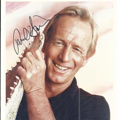 Paul Hogan signed Crocodile Dundee photo