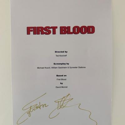 Sylvester Stallone signed First Blood script cover
