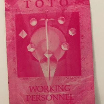 Toto Working Personnel Backstage Pass