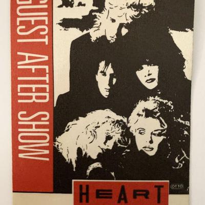 Heart '87 Tour Guest After Show Pass