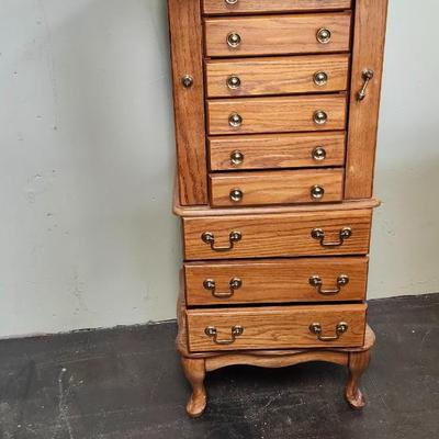 Large wood Jewelry Armoire
