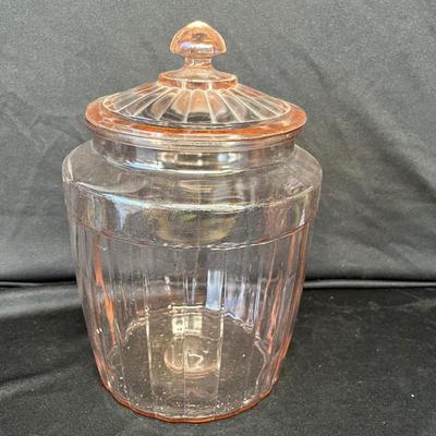 Lot 136 Pink Depression PILLARS cookie jar