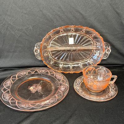 Lot 139 Pink Depression Glass