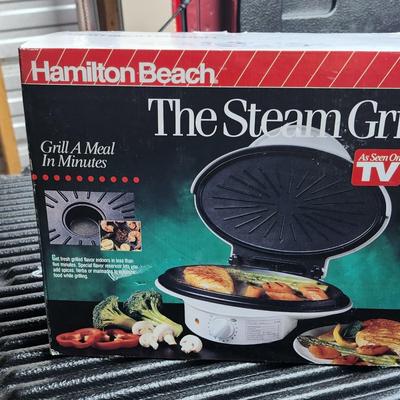 NEW Hamilton Beach Steam Grill 25200 Electric Healthy Food Flavor Reservoir