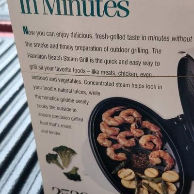 NEW Hamilton Beach Steam Grill 25200 Electric Healthy Food Flavor Reservoir