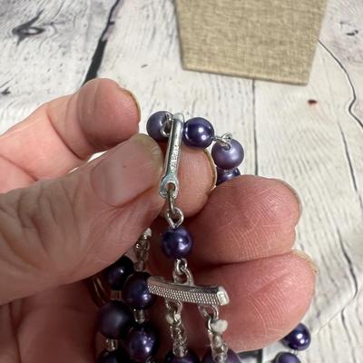 Vintage Purple Beaded Necklace