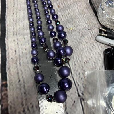 Vintage Purple Beaded Necklace