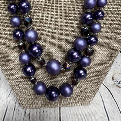 Vintage Purple Beaded Necklace