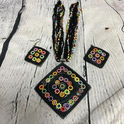 Vintage Artist Made Beaded Necklace