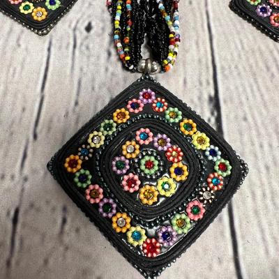 Vintage Artist Made Beaded Necklace