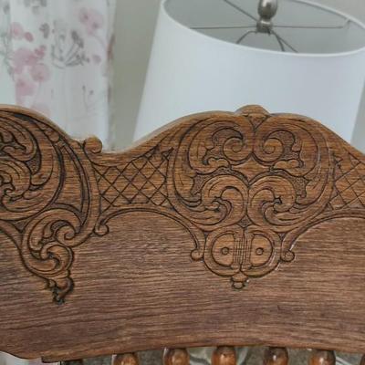 Oak carved Rocking Chair, seat is 13 by 17