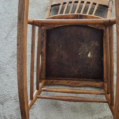 Oak carved Rocking Chair, seat is 13 by 17